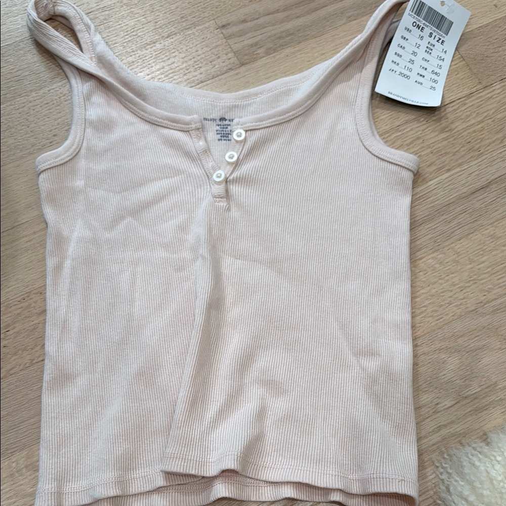Brandy Melville Light Pink Ribbed Tank Top